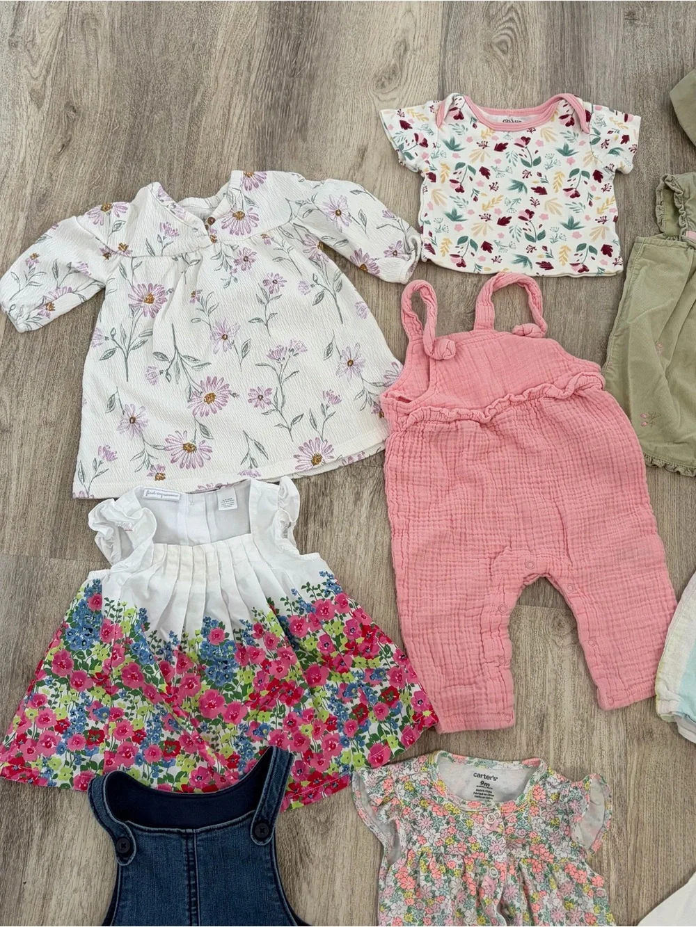 Cottagecore Baby Girls Clothing Lot 6-9 Month Shoes Carters  Floral Embroidered